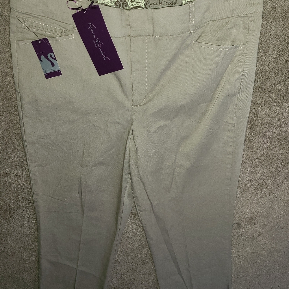 Gloria Vanderbilt Mona Khaki Pants Women's Size 16